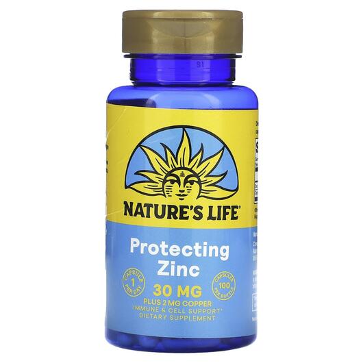 Основное фото товара Natures Life, Цинк, Zinc 30 mg, 100 капсул