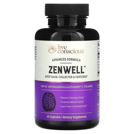 Основное фото товара Live Conscious, Поддержка стресса, Zenwell, 60 капсул