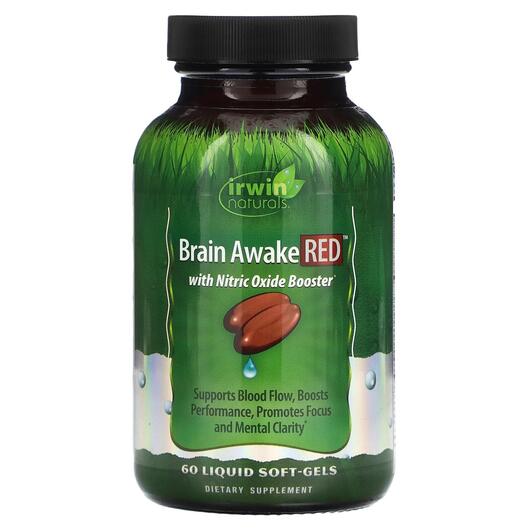 Основное фото товара Irwin Naturals, Поддержка мозга, Brain Awake Red, 60 капсул